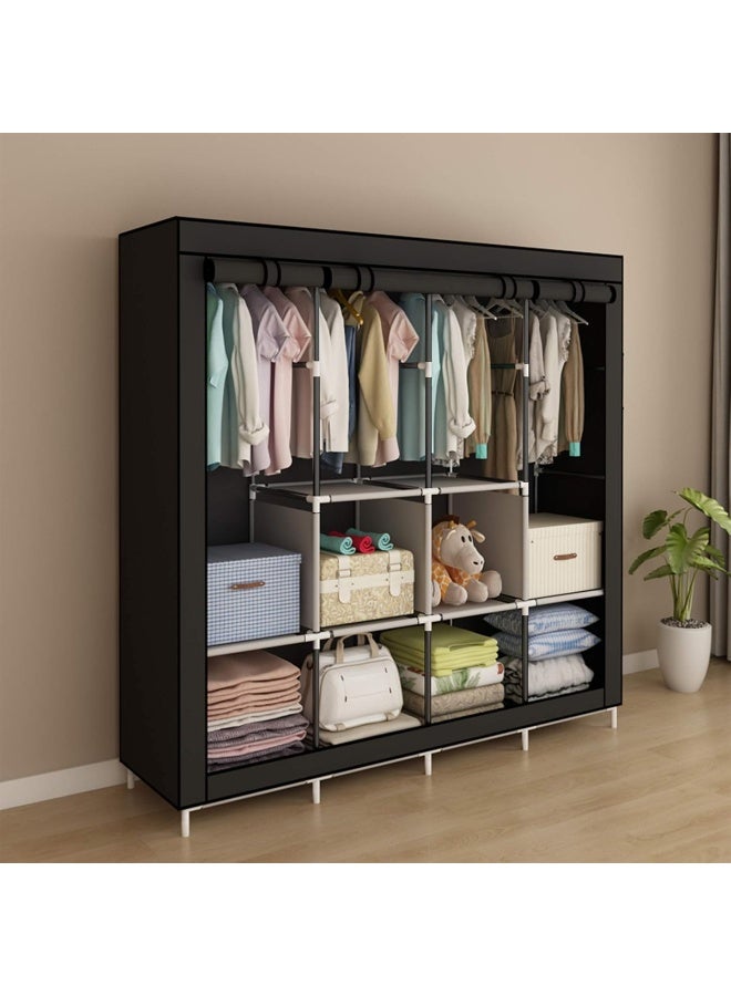 Big Bedroom Wardrobe Can Organize Bookshelves, Stable, Modern, Minimalist,With Hangers And Steel Pipes For Storing Clothes,Used For Renting Apartments,Decoration,Autumn Decoration,Holiday Decoration,Room Decoration,Home Decoration - Image 1